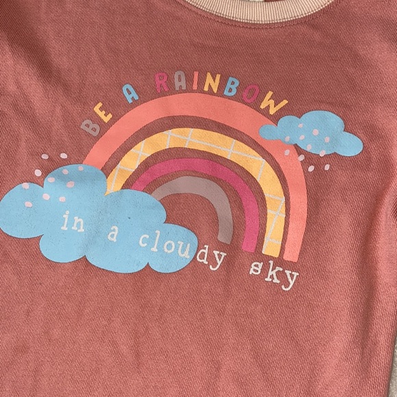 Dot Dot Smile Girls Sweatshirt ruffle sleeve rainbow - Picture 2 of 6